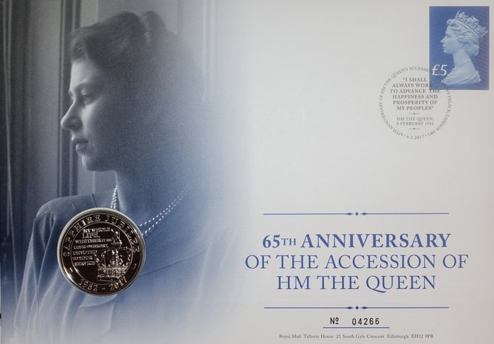 Sapphire First Day Cover & £5 coin.jpg